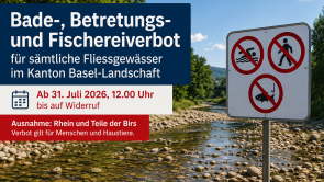 Visual Bade-, Betretungs- und Fischereiverbot für sämtliche Fliessgewässer