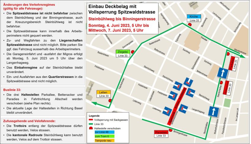 Strassensperrung Spitzwaldstrasse